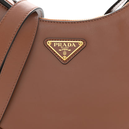 Prada Soft Calfskin Arque Shoulder Bag Cognac 9 of 13