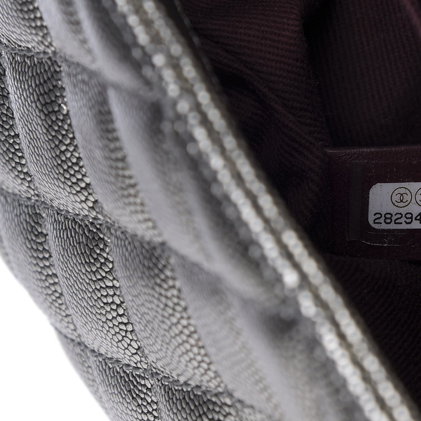 Metallic Caviar Quilted Mini Coco Handle Flap Silver