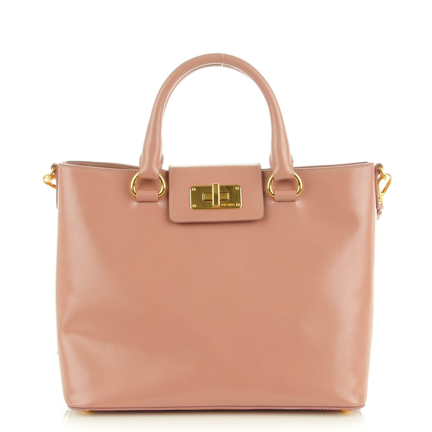 Saffiano Vernice Turn Lock Tote Orchidea