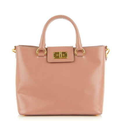 Prada Saffiano Vernice Turn Lock Tote Orchidea 1 of 9