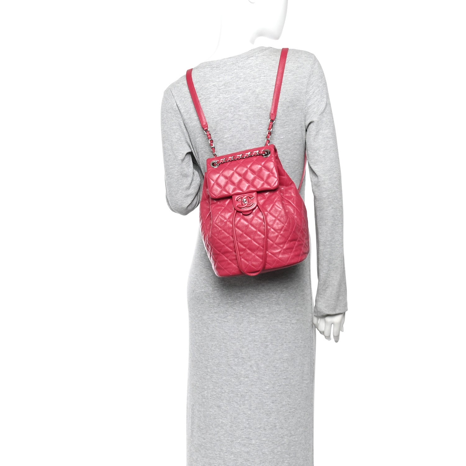 Chanel Calfskin Quilted Small Urban Spirit Backpack Dark Pink 2 of 10