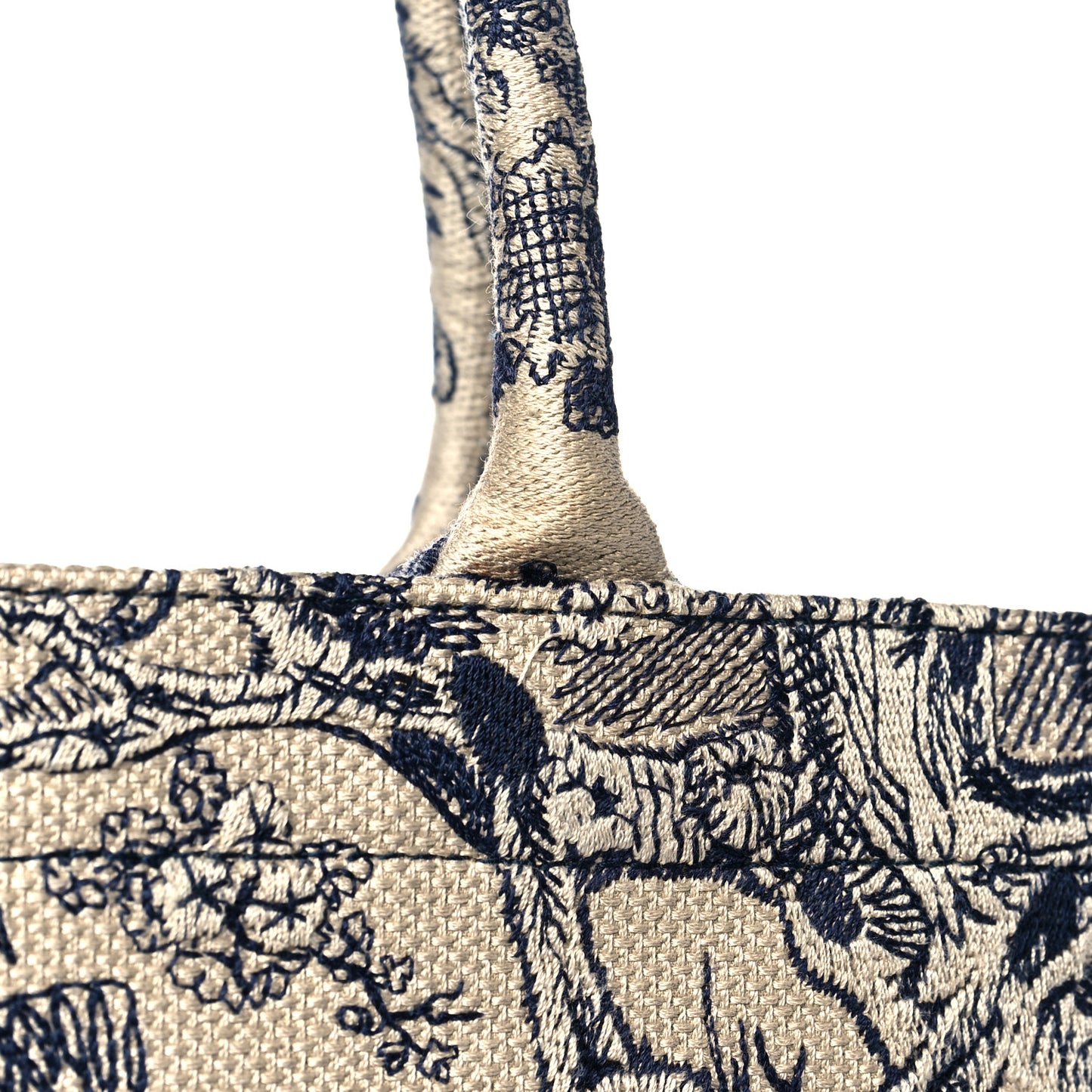 Canvas Embroidered Large Dioriviera Toile De Jouy Book Tote Black