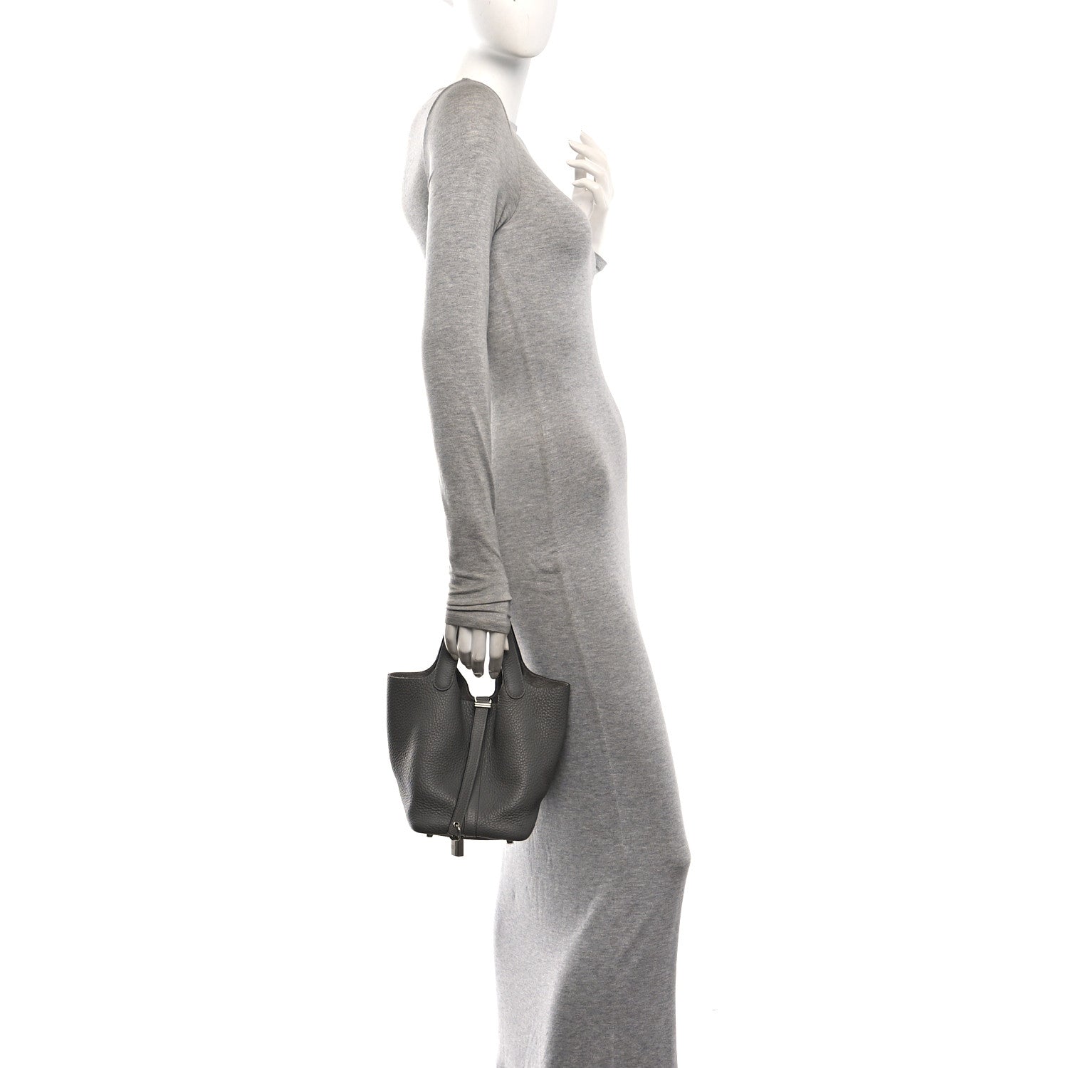 Hermes Taurillon Clemence Picotin Lock 18 PM Gris Meyer 2 of 11