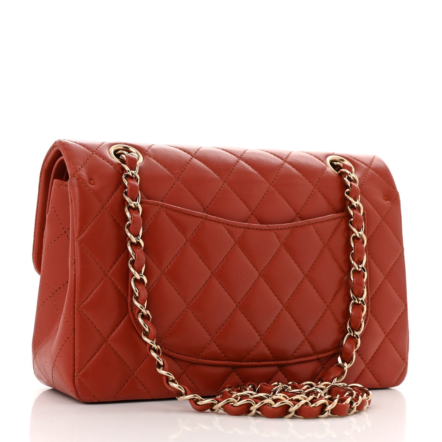 Lambskin Quilted Small Double Flap Red