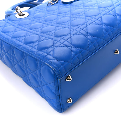 Christian Dior Lambskin Cannage Large Lady Dior Blue 9 of 10