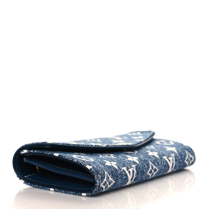 Louis Vuitton Monogram Jacquard Denim Sarah Wallet Bleu 4 of 10
