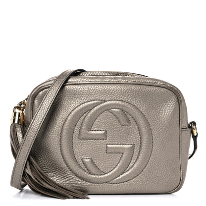 Gucci Metallic Pebbled Calfskin Small Soho Disco Bag Golden Beige 1 of 20