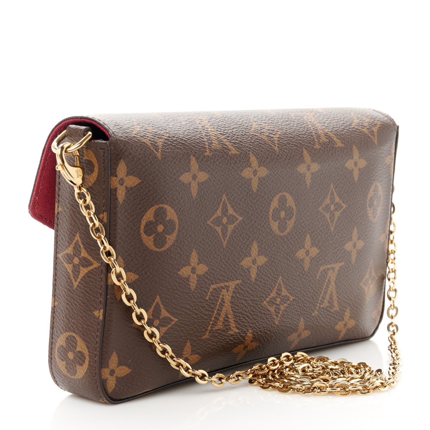Louis Vuitton Monogram Pochette Felicie Chain Wallet Fuchsia 3 of 10
