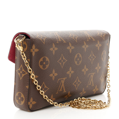 Louis Vuitton Monogram Pochette Felicie Chain Wallet Fuchsia 3 of 10