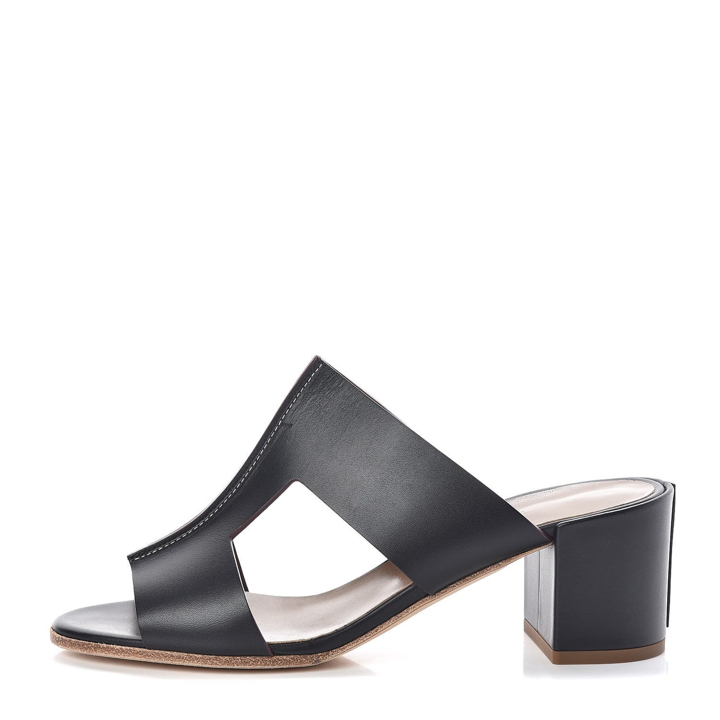 Calfskin Ostia Sandals 38 Black