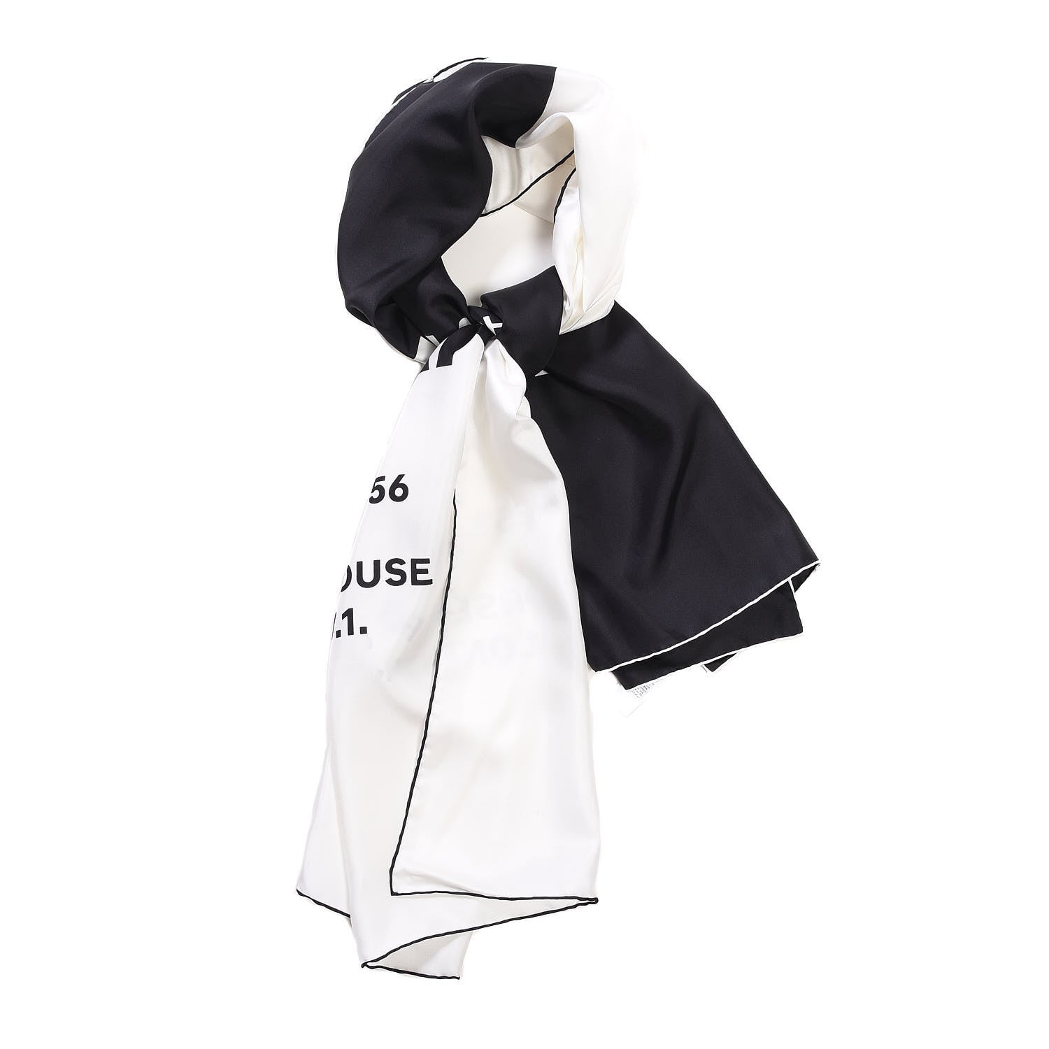 Burberry Silk Horseferry Print Scarf Black White 1 of 7