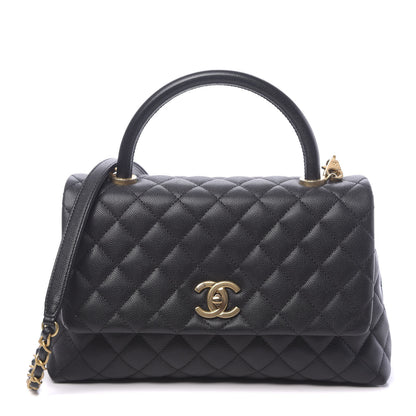 Chanel Caviar Quilted Small Coco Handle Flap Black 1 of 12