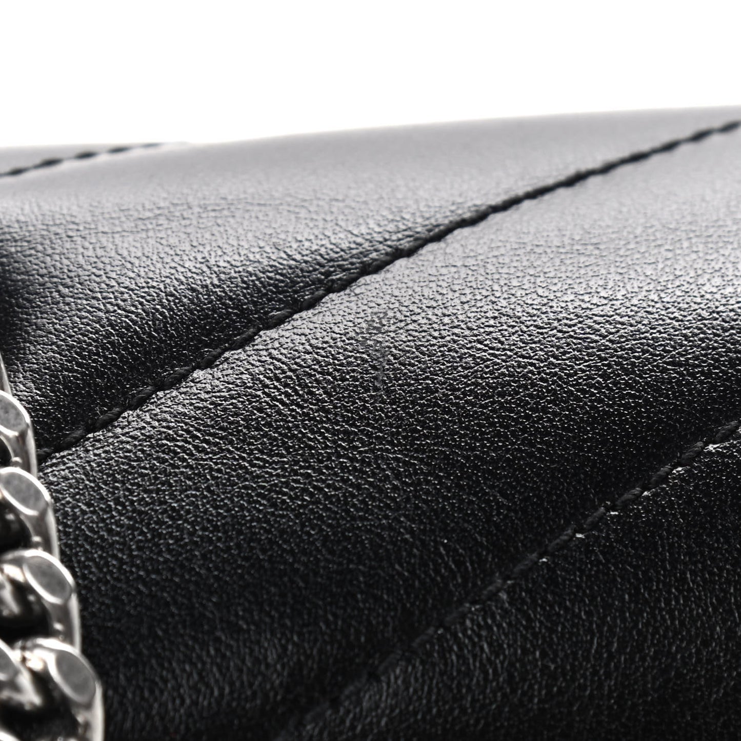 Calfskin Y Quilted Monogram Small Loulou Chain Satchel Black