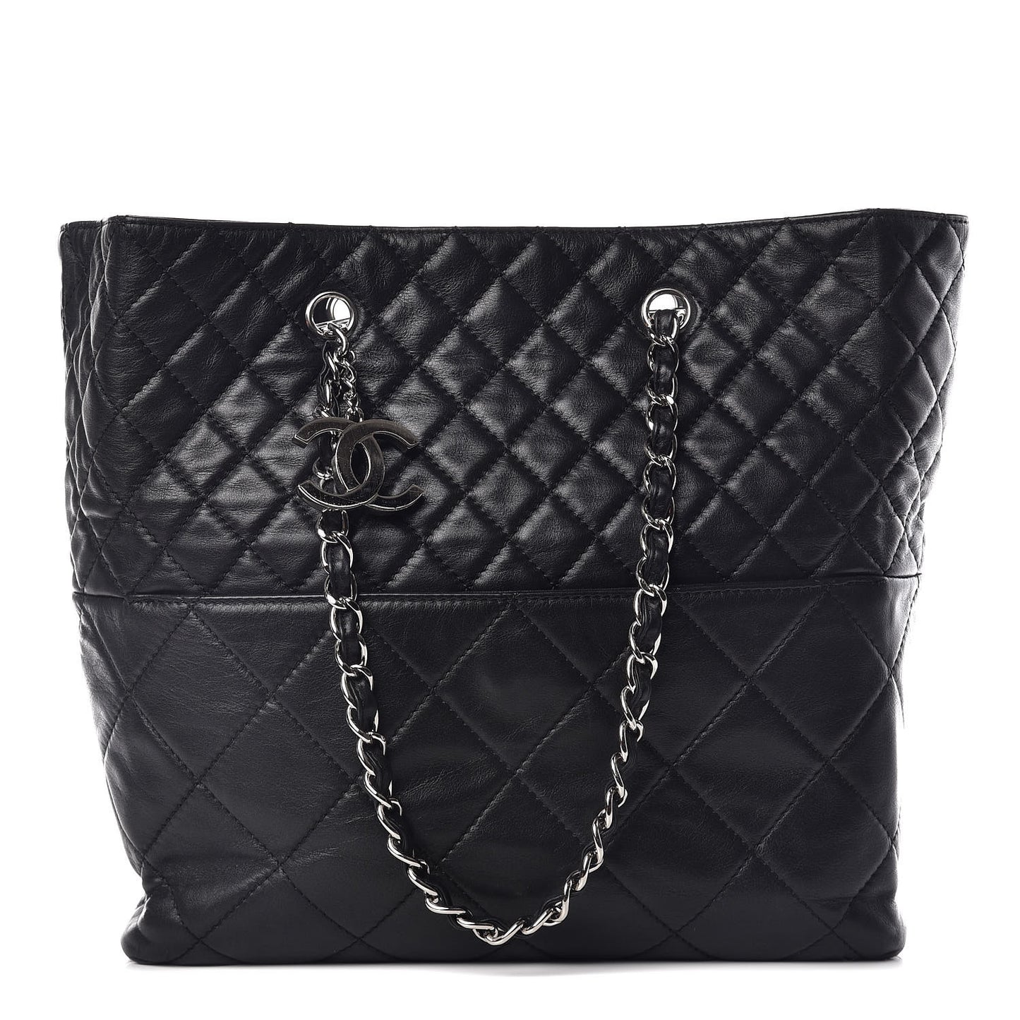 Calfskin Quilted In The Business North South Tote Black