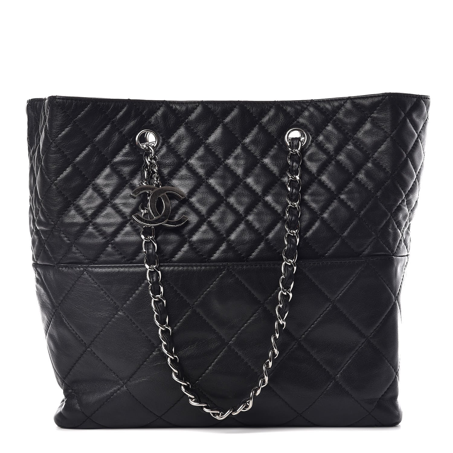 Chanel Calfskin Quilted In The Business North South Tote Black 1 of 14