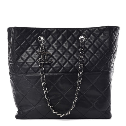 Chanel Calfskin Quilted In The Business North South Tote Black 1 of 14