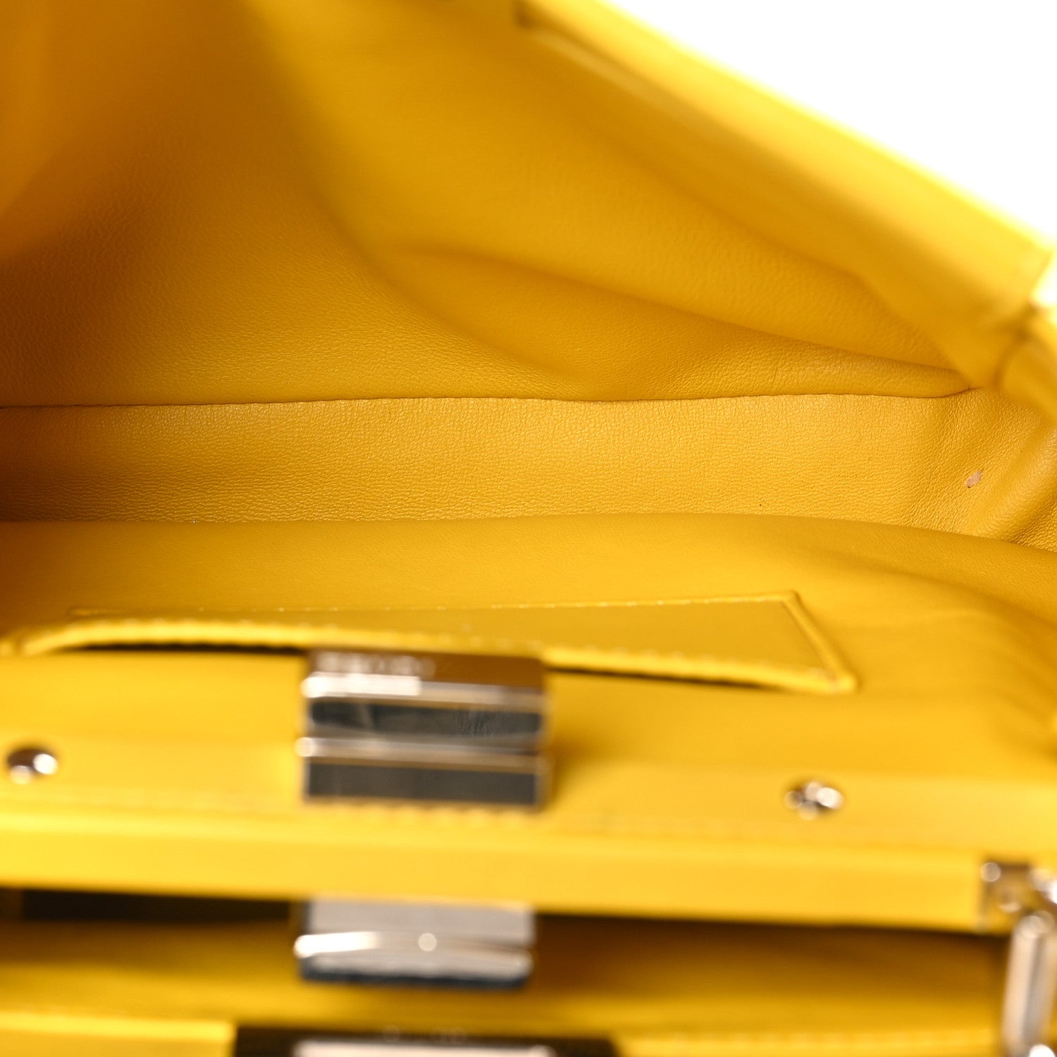 Fendi Nappa Mini Peekaboo Iconic Satchel Limone 6 of 12