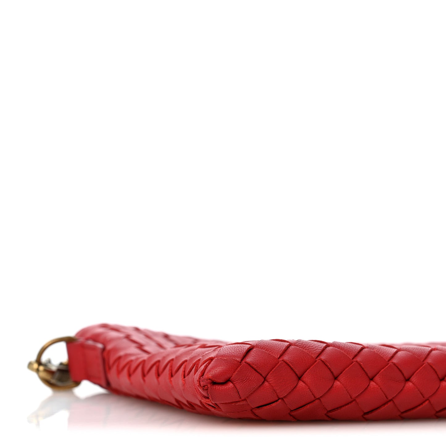Nappa Intrecciato Biletto Chain Crossbody Red