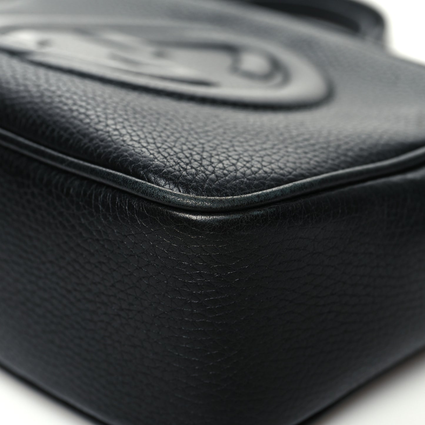 Pebbled Calfskin Small Soho Disco Bag Black
