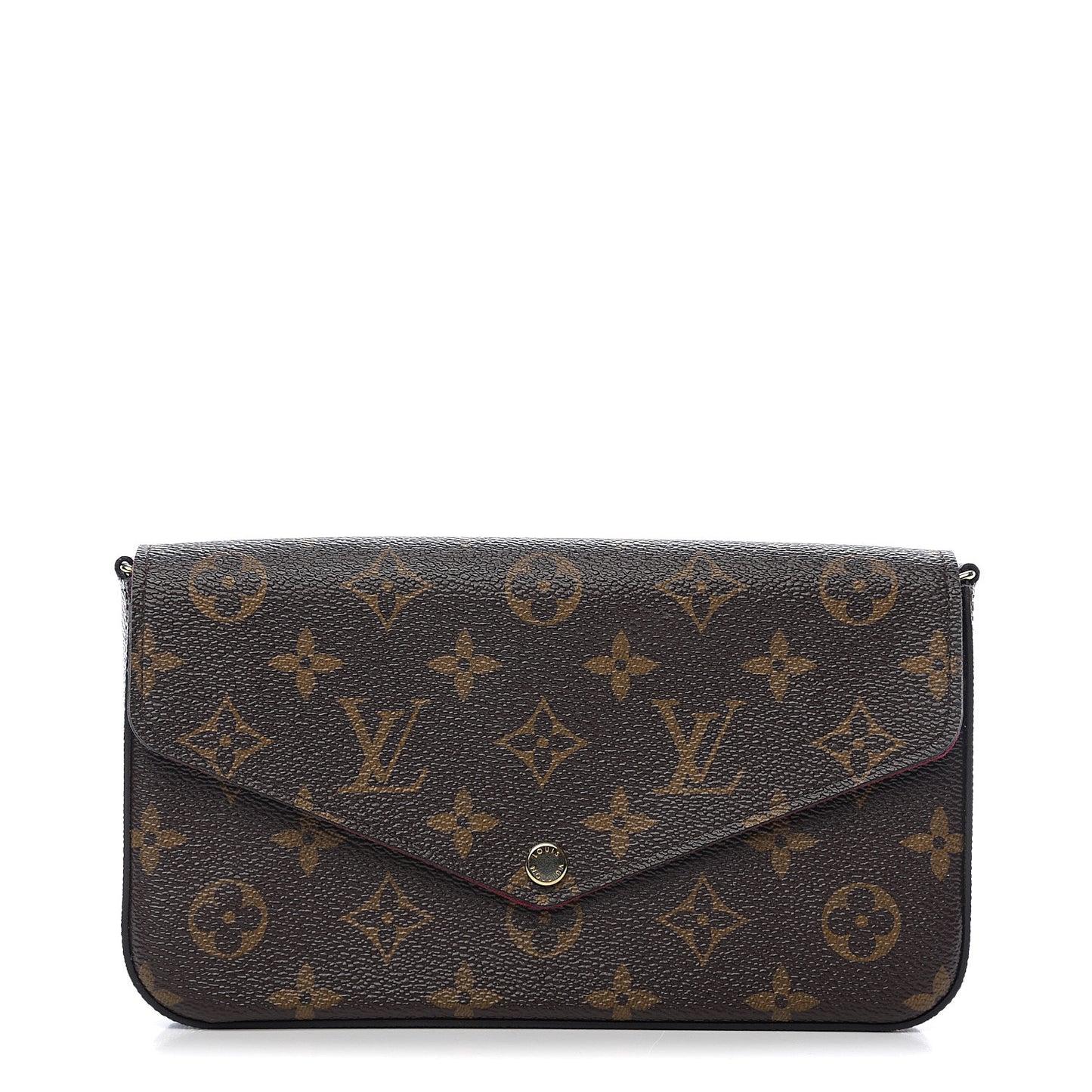 Monogram Pochette Felicie Chain Wallet Fuchsia