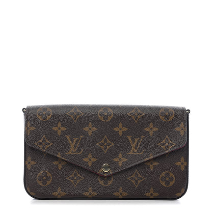 Louis Vuitton Monogram Pochette Felicie Chain Wallet Fuchsia 1 of 7