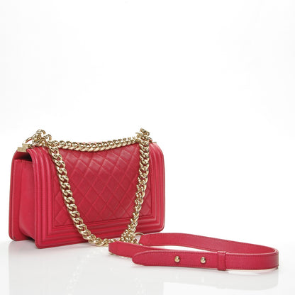 Chanel Caviar Quilted Medium Boy Flap Fuchsia 3 of 9