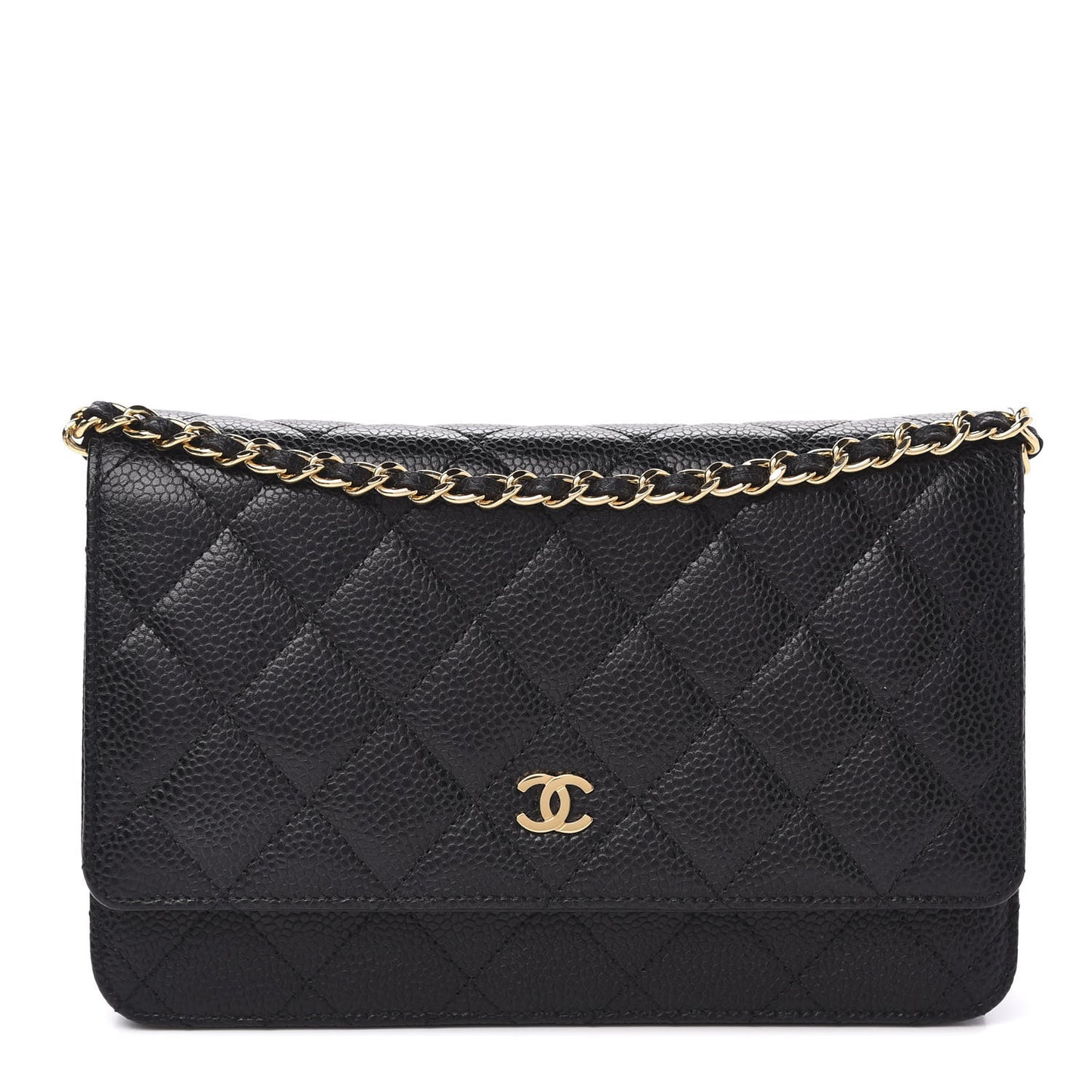Caviar Quilted Wallet On Chain WOC Black