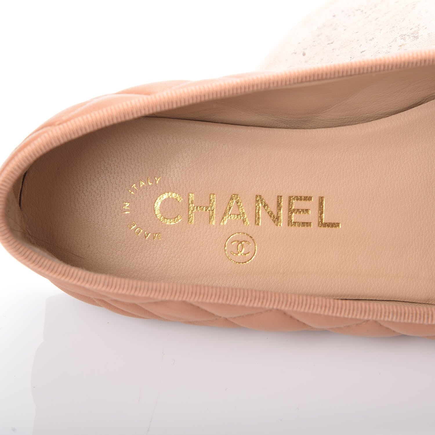 Chanel Lambskin Quilted CC Cap Toe Ballerina Flats 36.5 Dark Beige 7 of 8