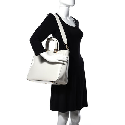 Fendi Vitello Glacier Medium FF Tote White 2 of 9