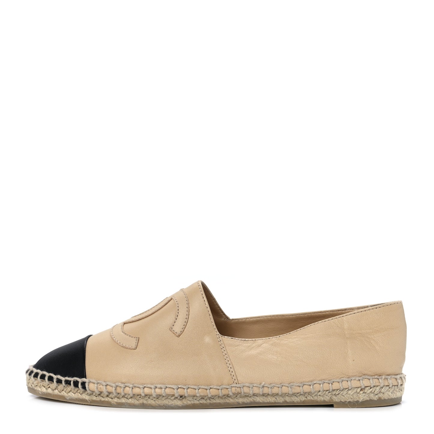 Lambskin CC Espadrilles 38 Beige Black
