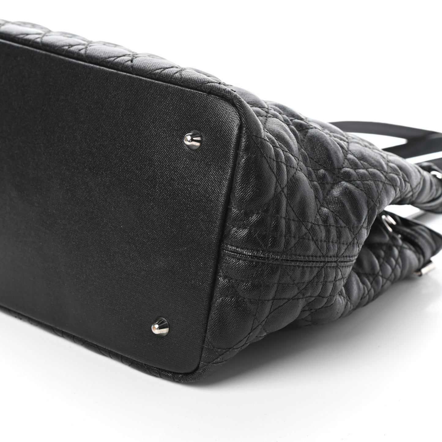 Coated Canvas Cannage Medium Panarea Tote Black