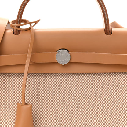 Hermes Vache Hunter Criss Viking Herbag Zip Retourne 31 PM Ecru Beige Naturel 10 of 13
