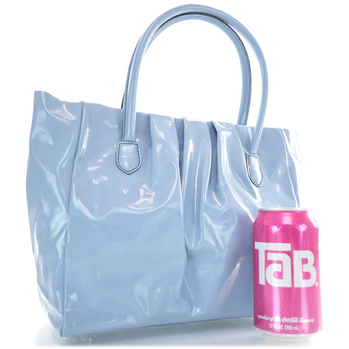 Patent Lacca Bow Tote Blue