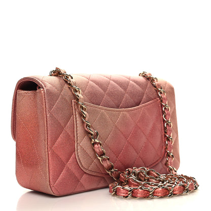 Chanel Metallic Lambskin Quilted Ombre Mini Rectangular Flap Pink 3 of 11
