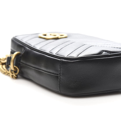 Gucci Calfskin Matelasse Mini GG Marmont Crossbody Bag Black 8 of 11