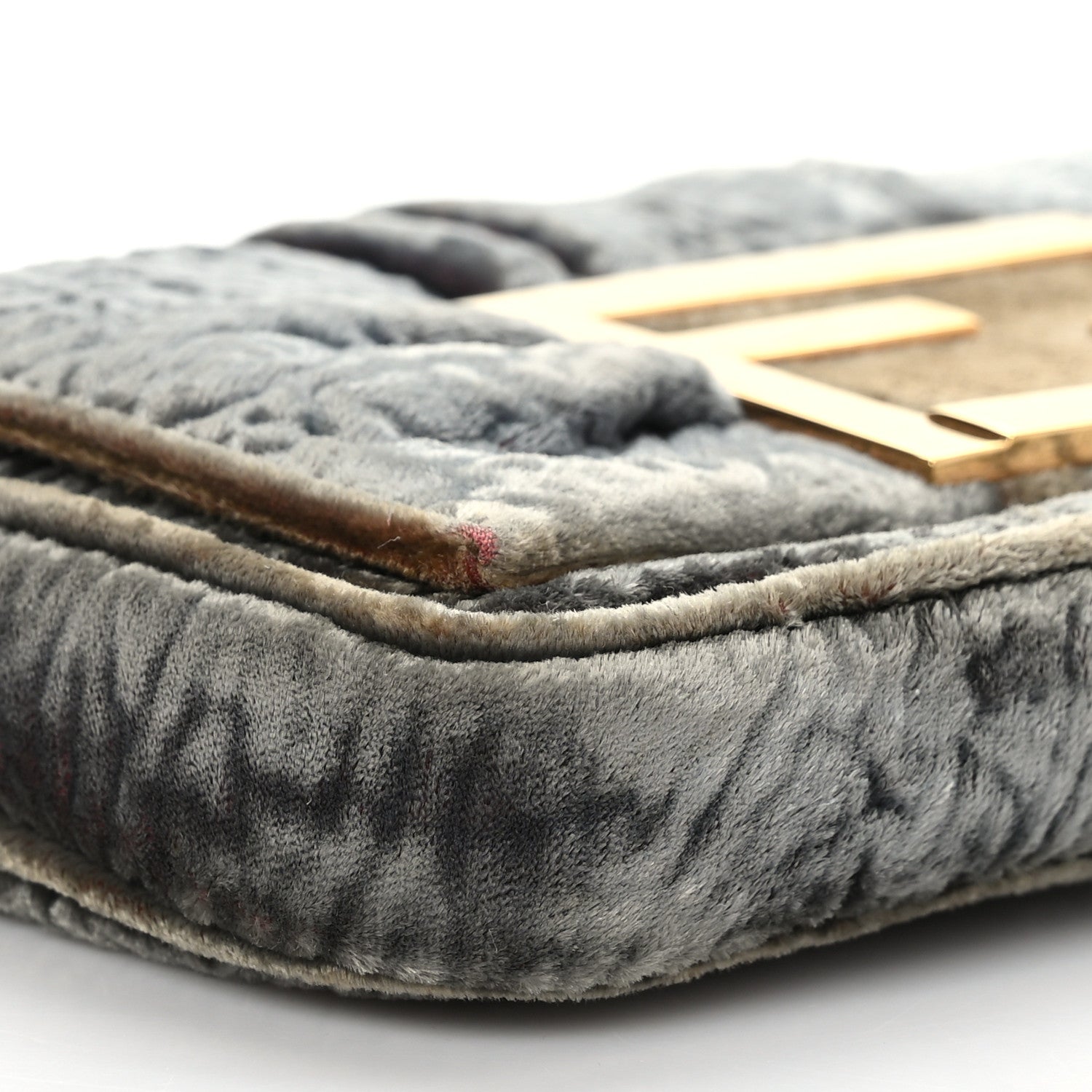 Fendi Velvet Mia Pochette Grey 8 of 9