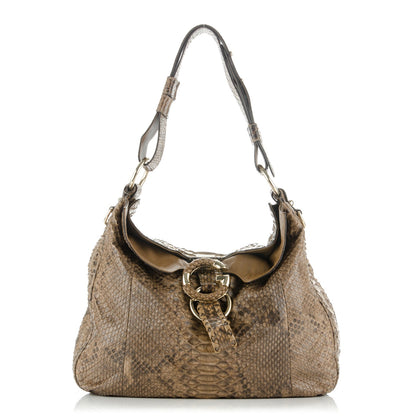 Gucci Python Medium G Wave Shoulder Bag Caramel 1 of 7