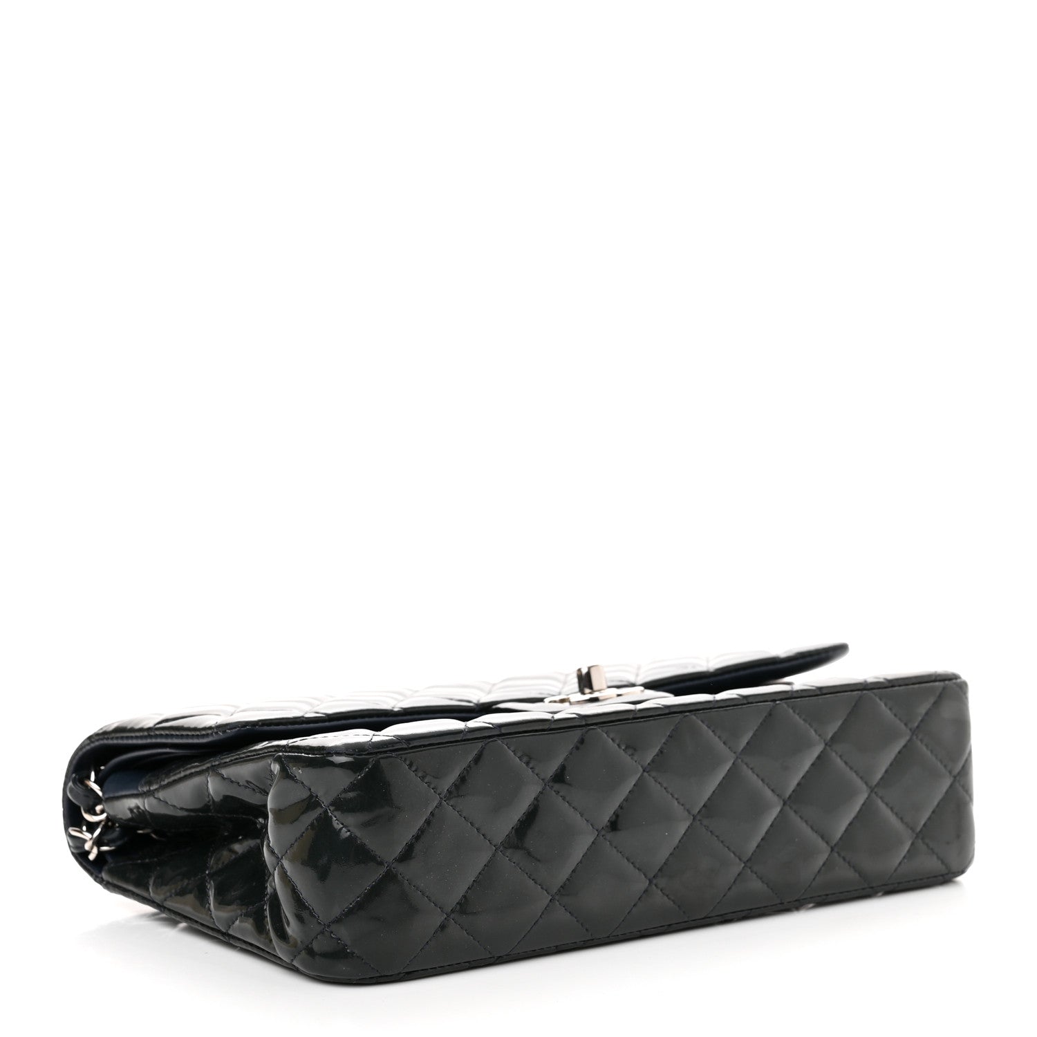 Chanel Patent Quilted Medium Double Flap Navy 4 of 14