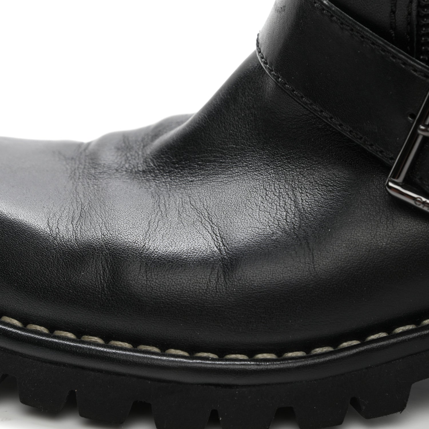 Chanel Calfskin Quilted Biker Boots 37 Black 9 of 9