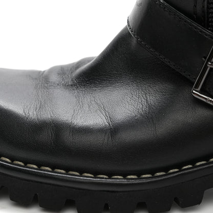 Chanel Calfskin Quilted Biker Boots 37 Black 9 of 9