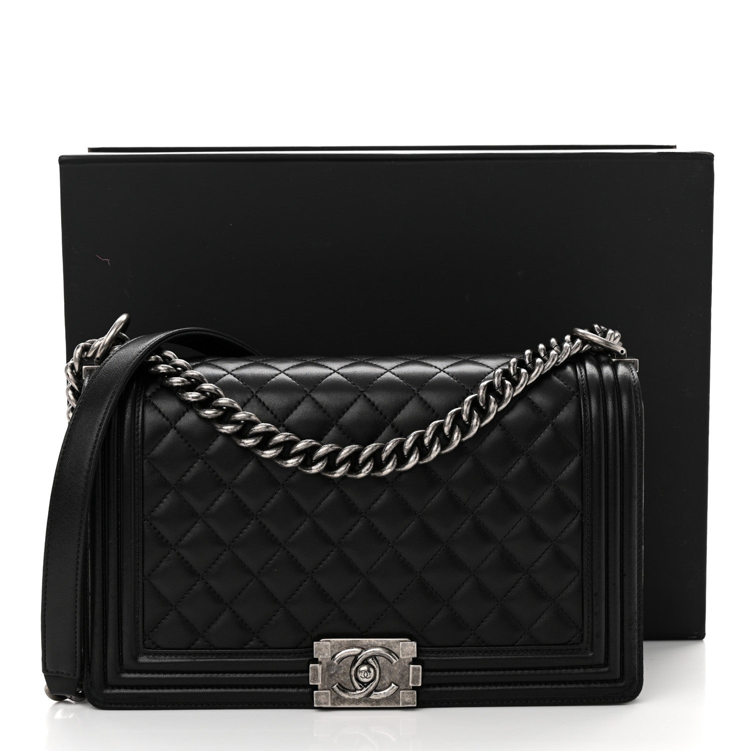Chanel Lambskin Quilted New Medium Boy Flap Black 15 of 15