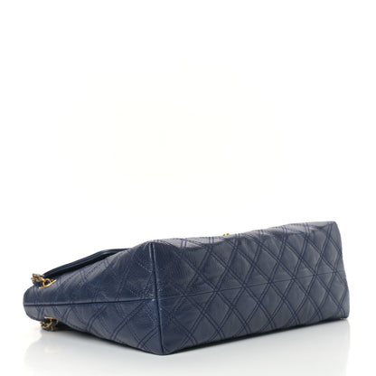 Marc Jacobs Lambskin Quilted Large Baroque Single Flap Bag Navy 4 of 9