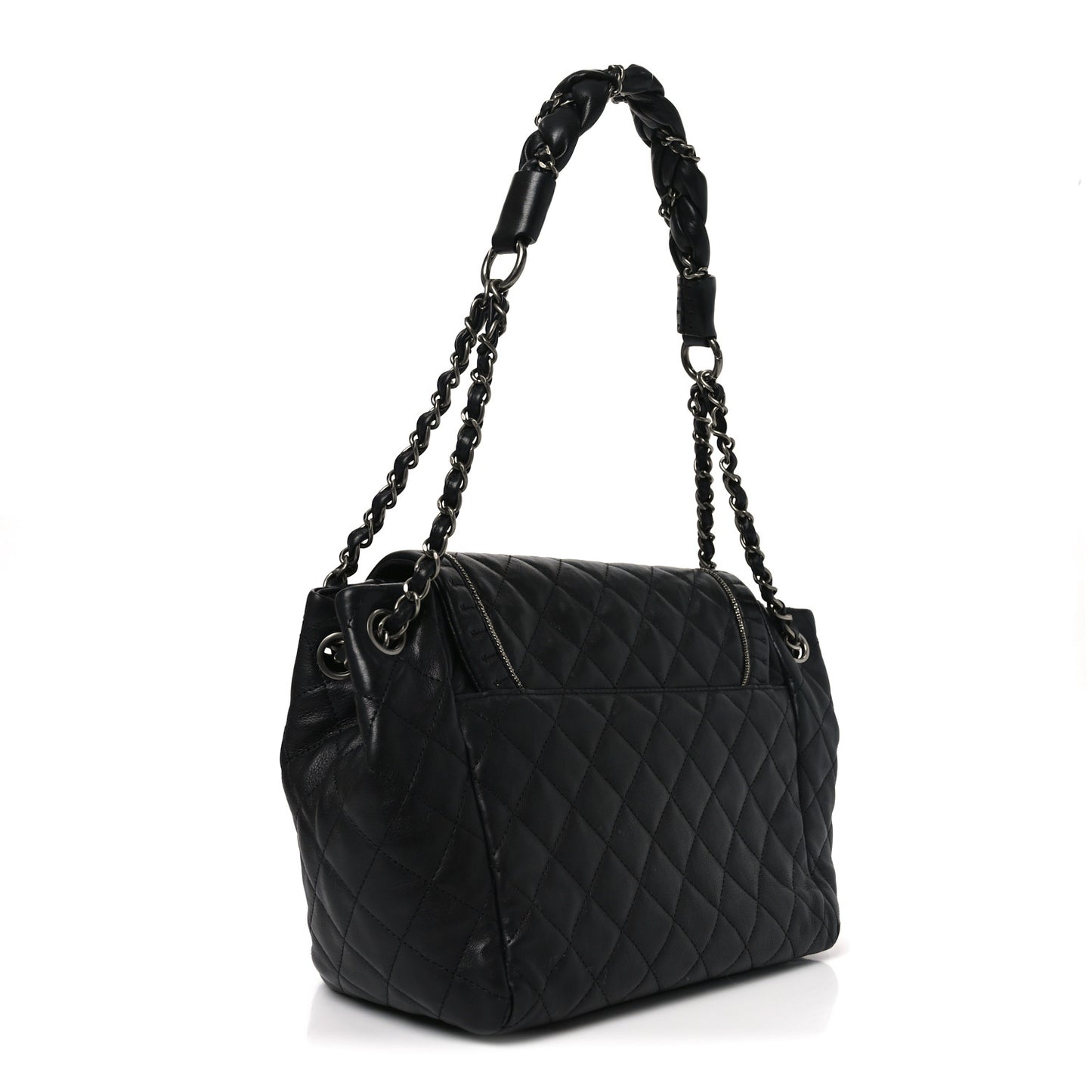 Calfskin Quilted Istanbul Accordion Flap Black