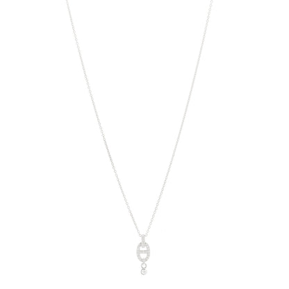 Hermes 18K White Gold Diamond PM Chaine d'Ancre Enchainee Necklace 1 of 6