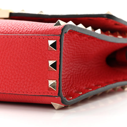 Valentino Garavani Pebbled Calfskin Medium Rockstud Flip Lock Crossbody Bag Rouge Pur 9 of 10
