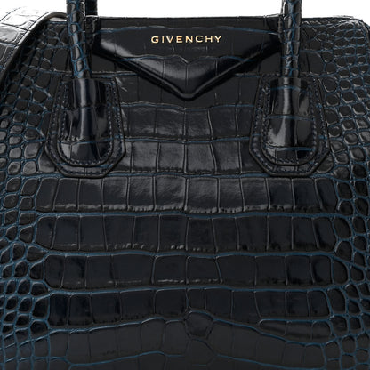 Givenchy Calfskin Crocodile Embossed Small Antigona Navy 8 of 10