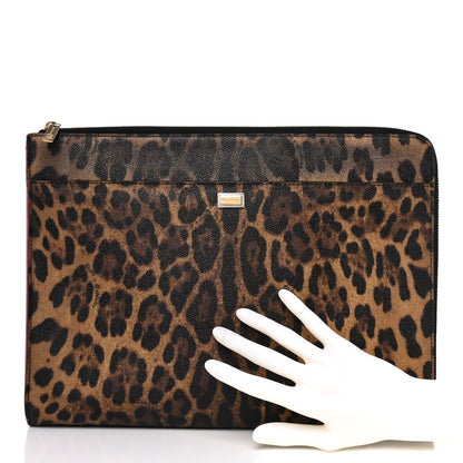 Dolce & Gabbana Calfskin Leopard Pouch Multicolor 2 of 23