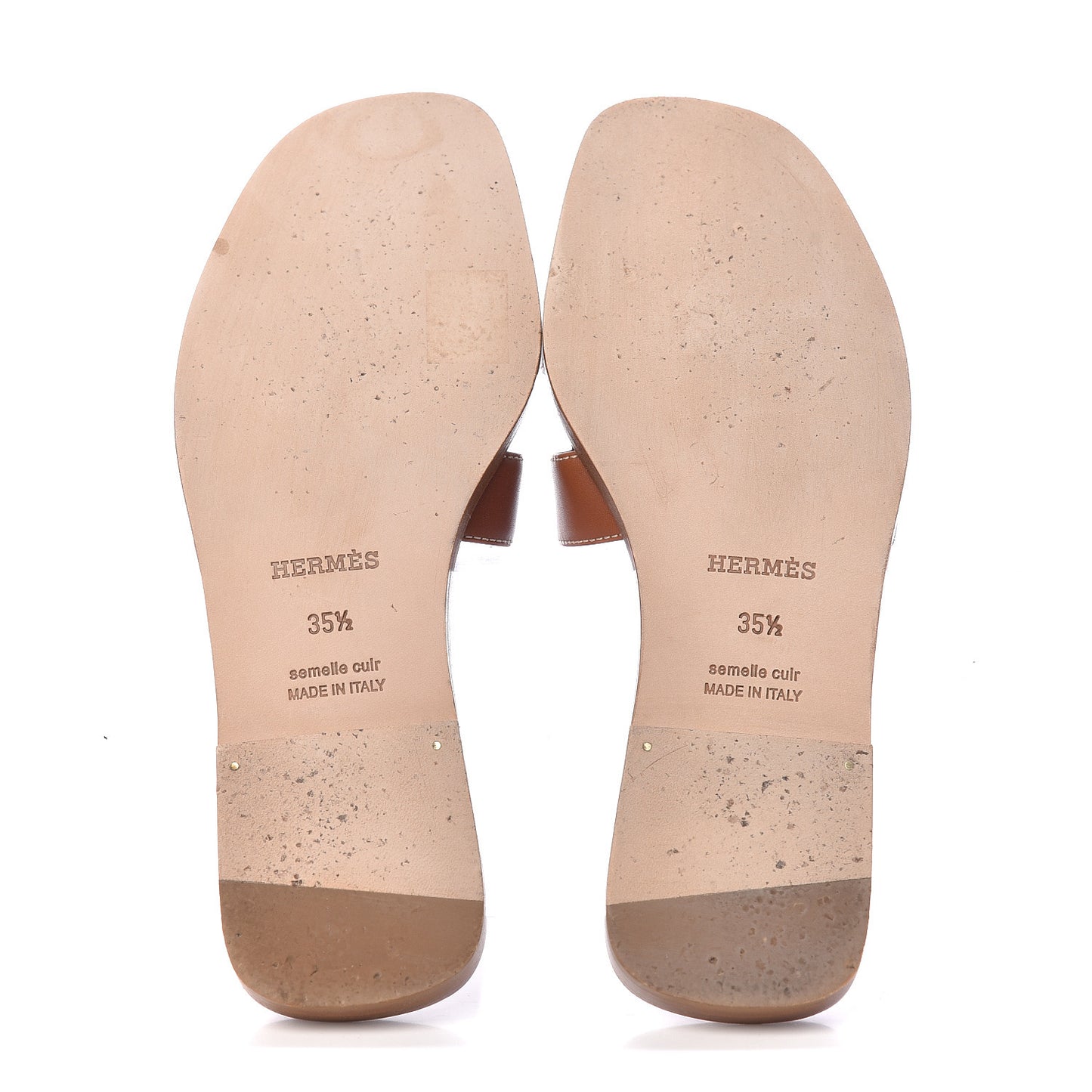 Box Calfskin Oran Sandals 35.5 Gold