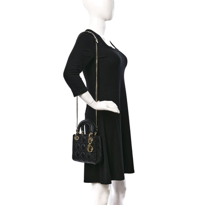 Christian Dior Lambskin Cannage Mini Lady Dior Black 2 of 8