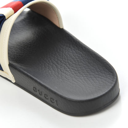 Gucci Satin Web Sylvie Bow Slide Sandals 37 White 14 of 16